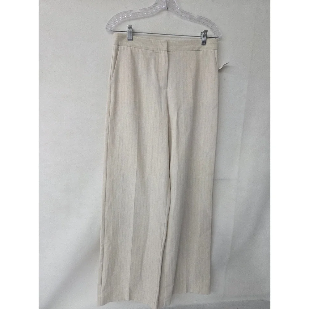 Zara Cream Wide-Leg Trousers, S